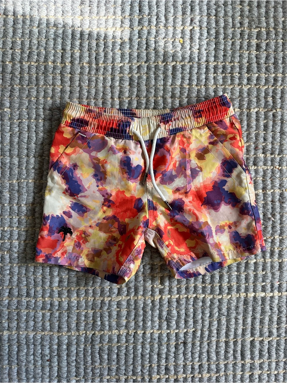 Boys OAS Multicolor Watercolor Print Swim Shorts